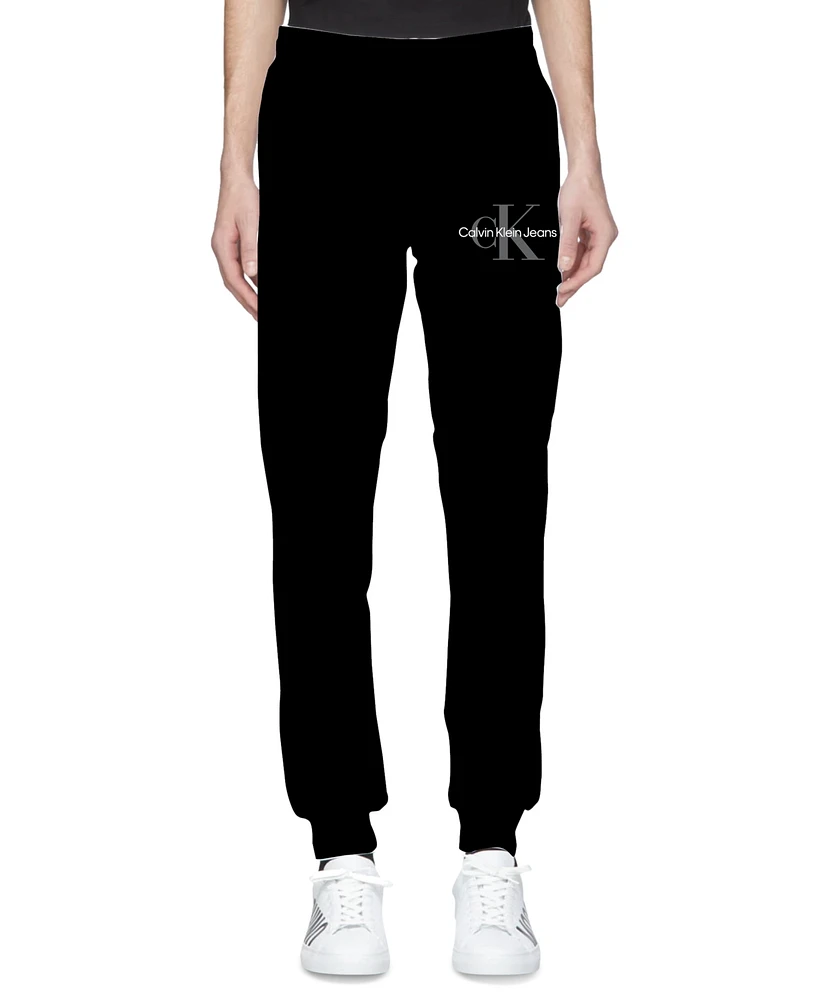 Calvin Klein Men's Monogram Logo Fleece Jogger Pants