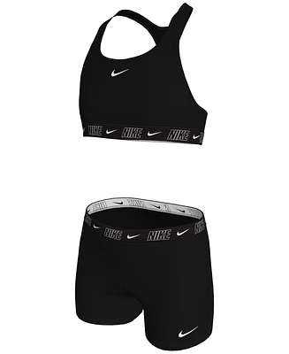 Nike Big Girls Racerback Top & Shorts Swimsuit, 2 Piece Set