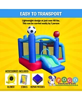 Pogo Bounce House Backyard Kids Inflatable Bounce House with Slide for Kids - Backyard Inflatable Bouncy House