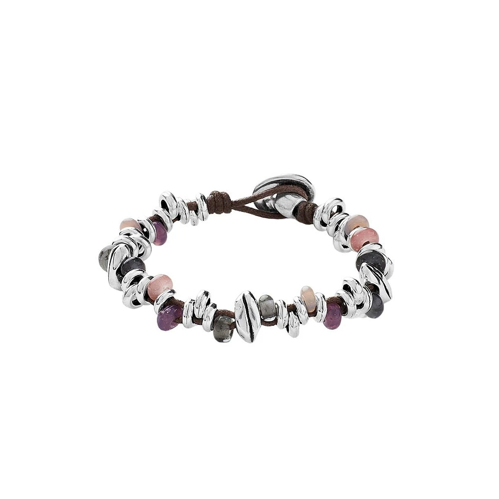 UNOde50 Sterling Silver Multicolor Glasses Bracelet