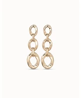 UNOde50 18k Gold and Silver Plated Metal Alloy Earring with 3 Links