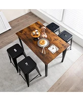 Sugift 24 Inch Set of 4 Tolix Style Counter Height Barstool Stackable Chair