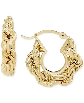 Macy's Chunky Rope Chain Hoop Earrings in 10k Gold