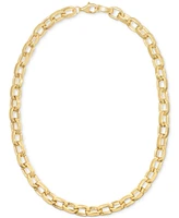 Macy's Polished Rolo Link Chain 18" Necklace in 14k Gold Over Sterling Silver Made in Italy