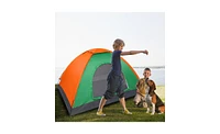 Slickblue 2-Person Waterproof Camping Dome Tent for Outdoor Hiking Survival Orange & Green