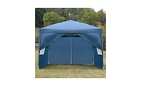 Slickblue Two-Door, Two-Window Waterproof Right-Angle Folding Tent in Blue, Perfect for Outdoor Events and Gatherings