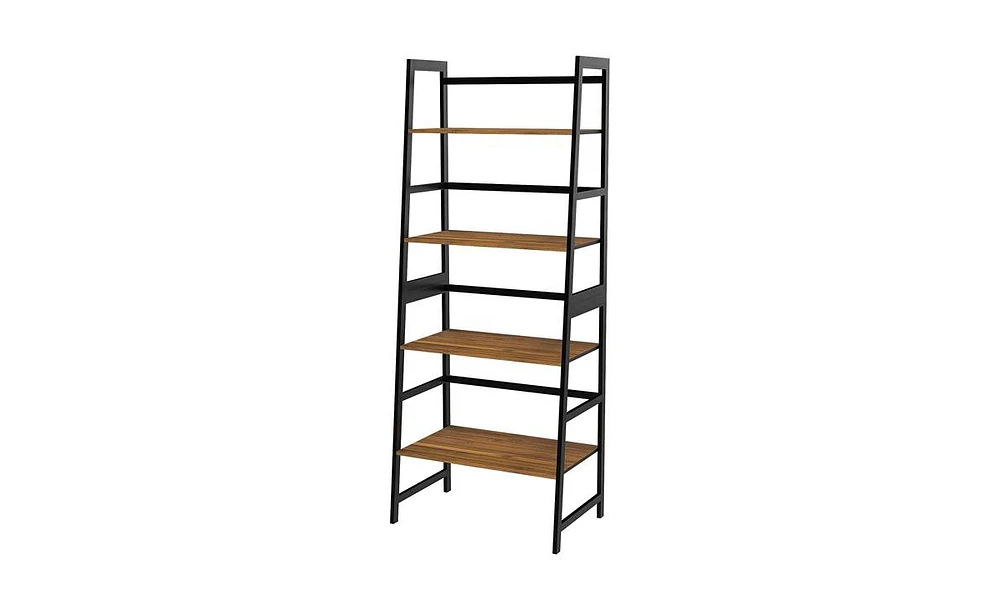 Slickblue 4-Tier Tall Ladder Bookshelf - Modern Open Bookcase for Bedroom, Living Room