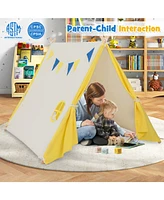 Kids Play Tent with Solid Wood Frame Holiday Birthday Gift & Toy for Boys & Girls