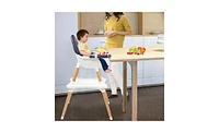 Slickblue Toddler Childrens High Dining Chair Detachable Two-In-One Table And Chair Navy Blue