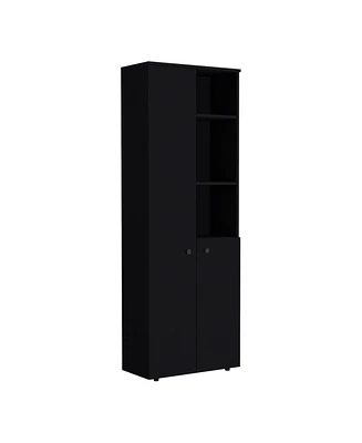 Depot E-Shop Riner Multistotage 67" H with 5-tier storage shelves and 2 doors