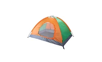 Slickblue 2-Person Double Door Camping Dome Tent - Orange & Green Outdoor Shelter for Adventure Lovers
