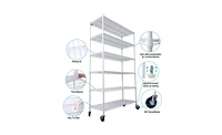 Slickblue 6-Tier Heavy-Duty Nsf Metal Wire Shelving Unit with Wheels