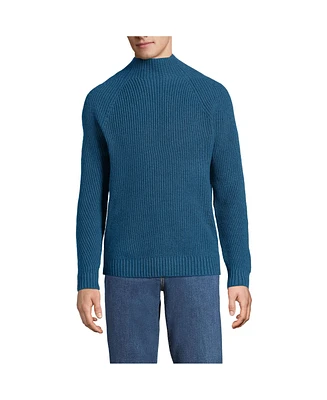 Lands' End Men's Long Sleeve Shaker Mock Neck Sweater