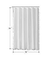 Awesome Home Stripe Shower Curtain with Tassels, Black/White, 72"X72"