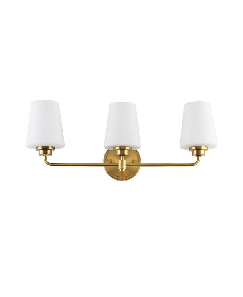 Flynama 22.5 in. W 3-Light White Plus Gold Bathroom Vanity Light with Shade