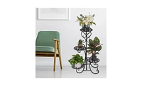 Slickblue 4 Potted Rounded Flower Metal Shelves Plant Pot Stand