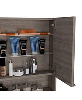 Depot E-shop Tatacoa Mirror Medicine Cabinet, One Open Shelf, Three Interior Shelves