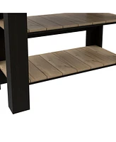 Delos Kitchen Island 37" H, Two Open Storage Shelves, One Drawer, Four Legs,Towel Hanger