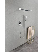 Streamdale Furniture Wall Mounted Waterfall Rain Shower System With 3 Body Sprays & Handheld Shower