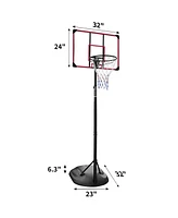 Streamdale Furniture Adjustable 7.5-9.2FT Basketball Hoop with Backboard & Wheels