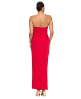 Betsy & Adam Women's Ruched Strapless Gown