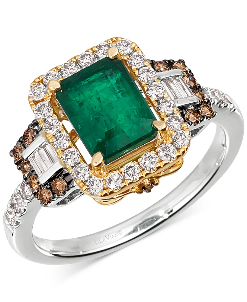 Le Vian New Emerald (1-1/5ct. t.w.) & Diamond (5/8 ct. t.w.) Statement Ring in 14k Yellow & White Gold