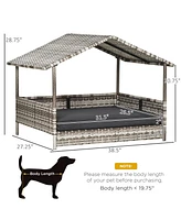 Streamdale Furniture Elevated Outdoor Dog Bed with Canopy & Removable Cushion