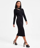 Bar Iii Women's Cutout Mock Neck Midi Dress, Exclusively at Macy's