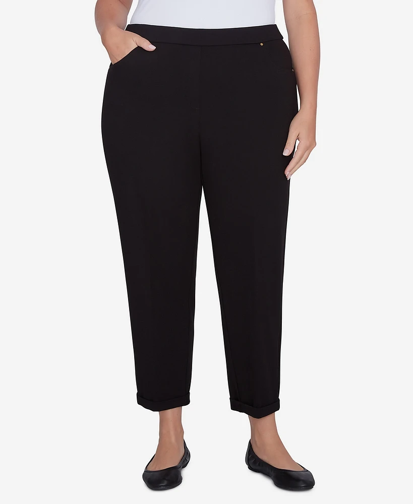 Alfred Dunner Plus Romancing the Stone Cuffed Ankle Ponte Pants