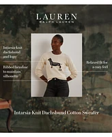 Lauren Ralph Women's Intarsia-Knit Dachshund Cotton Sweater, Regular & Petite