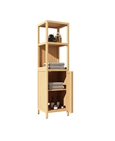 Streamdale Furniture Large Capacity Multifunctional Bamboo Storage Cabinet Furniture For Bathroom And Living Room