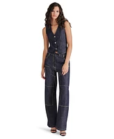 Steve Madden Women's Ashyla Cotton High Rise Barrel Leg Jeans