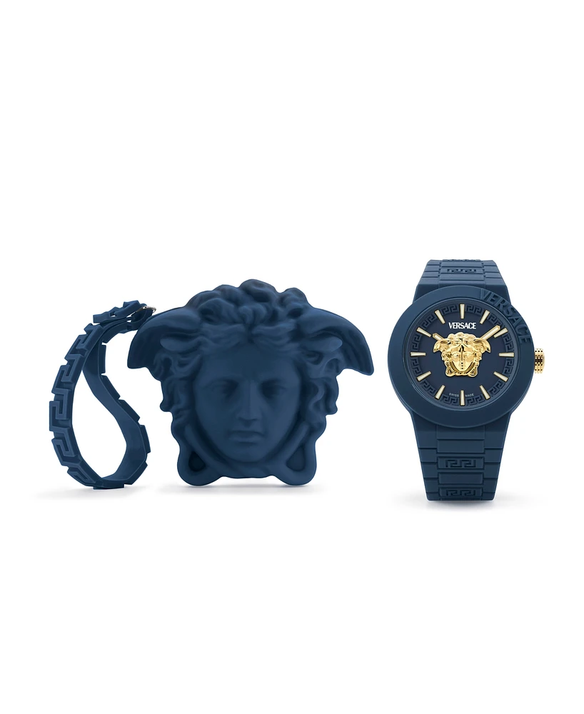Versace Men's Swiss V-Pop Silicone Strap Watch 43mm