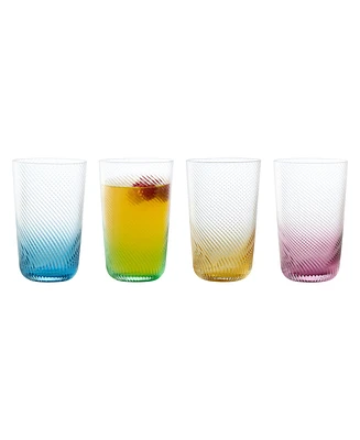 Anton Studio Designs Swirl Highball Tumblers, Set of 4