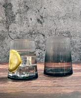 Anton Studio Designs Empire Double Old Fashioned Tumblers Smoke, Set of 2