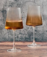 Anton Studio Designs Empire Wine Glasses Amber, Set of 2