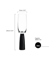 Anton Studio Designs Oslo Champagne Flutes Black, Set of 2