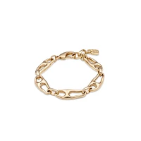 UNOde50 Sterling Silver and 18k Gold Plated Carabiner Clasp Bracelet