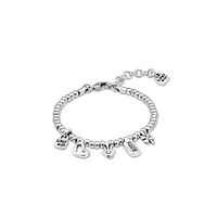 UNOde50 Sterling Silver Heart, Clover and Hand charm Bracelet