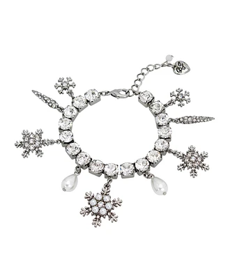 Betsey Johnson Faux Stone Snowflake Charm Bracelet