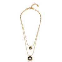 UNOde50 18K Gold Plated and Faceted Crystal Double Necklace