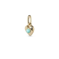 UNOde50 Heart-Shaped Metal Alloy Charm with Turquoise Murano Crystal