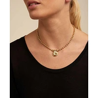 UNOde50 18K Gold Plated Cylindrical Charm Necklace