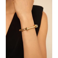 UNOde50 sterling silver and 18k Gold Plated Shackle-Shaped Clasp Bracelet