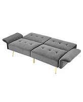 Streamdale Furniture 78" Italian Velvet Futon Sofa Bed, Convertible Sleeper Loveseat