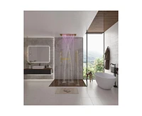 36 Inch Led & Music Rainfall Thermostatic Shower System with Slide Bar and 2-in-1 Handheld