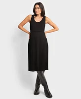 Seraphine Women's Pleated Maternity Nursing Dress with Cardigan Topper