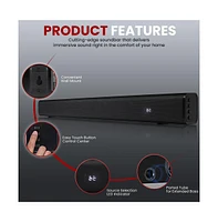 Pyle Wave Base Wireless Bluetooth Streaming Tabletop Soundbar, Digital Speaker System with Remote Control and Hdmi (Arc)