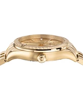 Versace Women's Swiss Hellenyium Gold Ion Plated Bracelet Watch 36mm