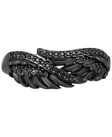 Disney Enchanted Vault Maleficent Wing Black Diamond Ring (1/4 ct. t.w.) in Black Rhodium-Plated Sterling Sliver